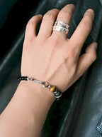 Urban Stoic Series | Black Dominion | Obsidian, Tiger Eye & Silver Bracelet