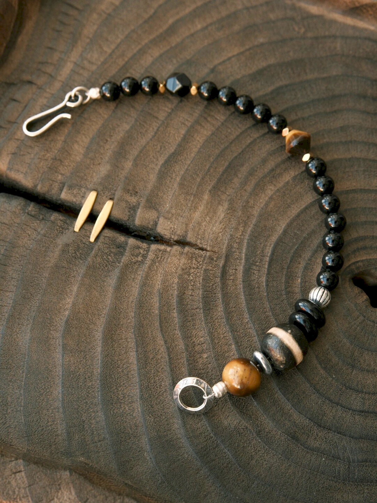 Urban Stoic Series | Black Dominion | Obsidian, Tiger Eye & Silver Bracelet