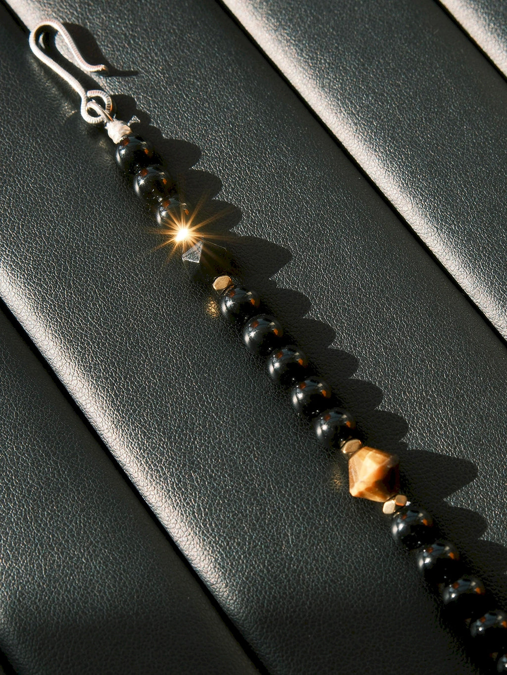 Urban Stoic Series | Black Dominion | Obsidian, Tiger Eye & Silver Bracelet