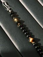 Urban Stoic Series | Black Dominion | Obsidian, Tiger Eye & Silver Bracelet