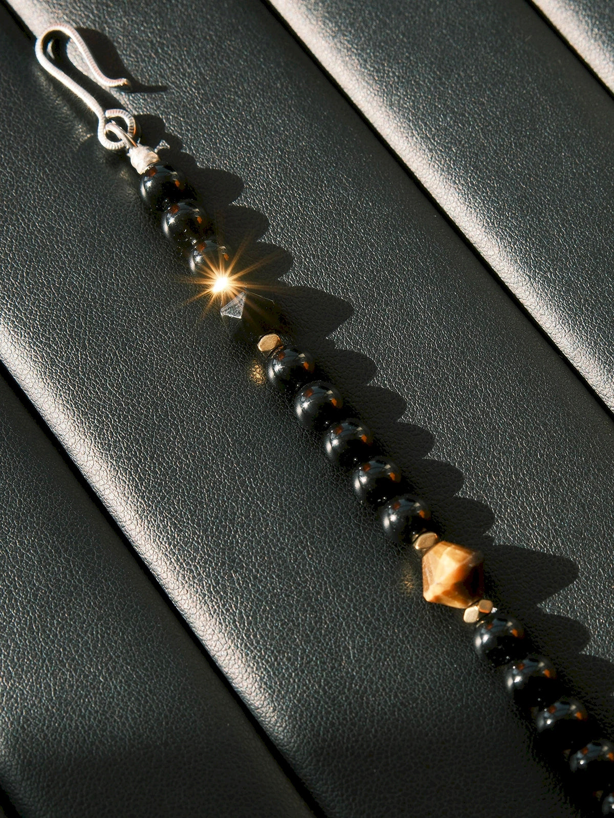 Urban Stoic Series | Black Dominion | Obsidian, Tiger Eye & Silver Bracelet