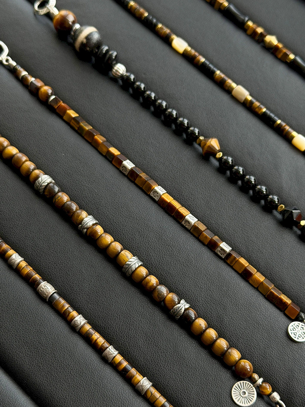 Urban Stoic Series | Black Dominion | Obsidian, Tiger Eye & Silver Bracelet