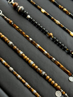 Urban Stoic Series | Black Dominion | Obsidian, Tiger Eye & Silver Bracelet