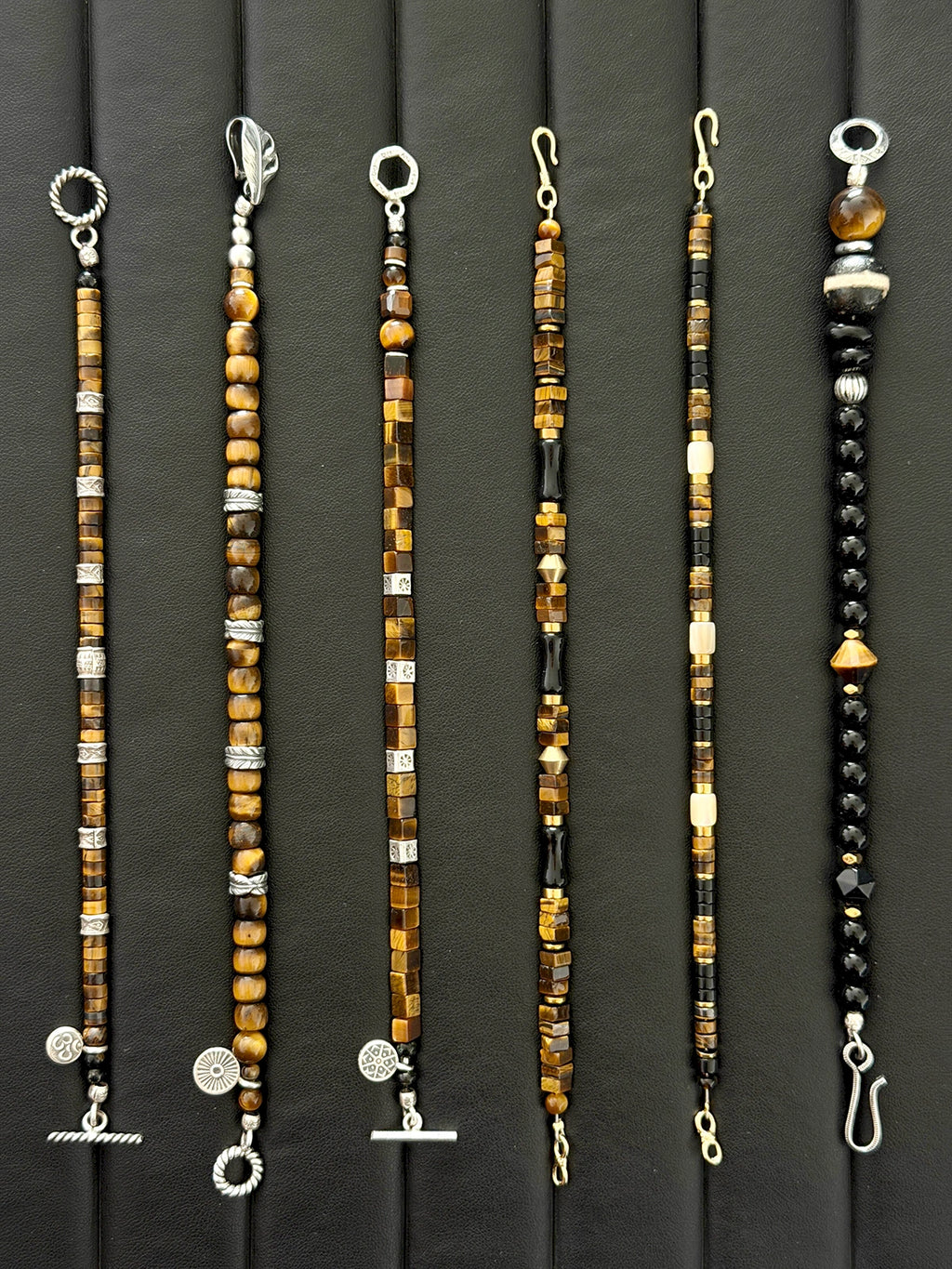 Urban Stoic Series | Black Dominion | Obsidian, Tiger Eye & Silver Bracelet