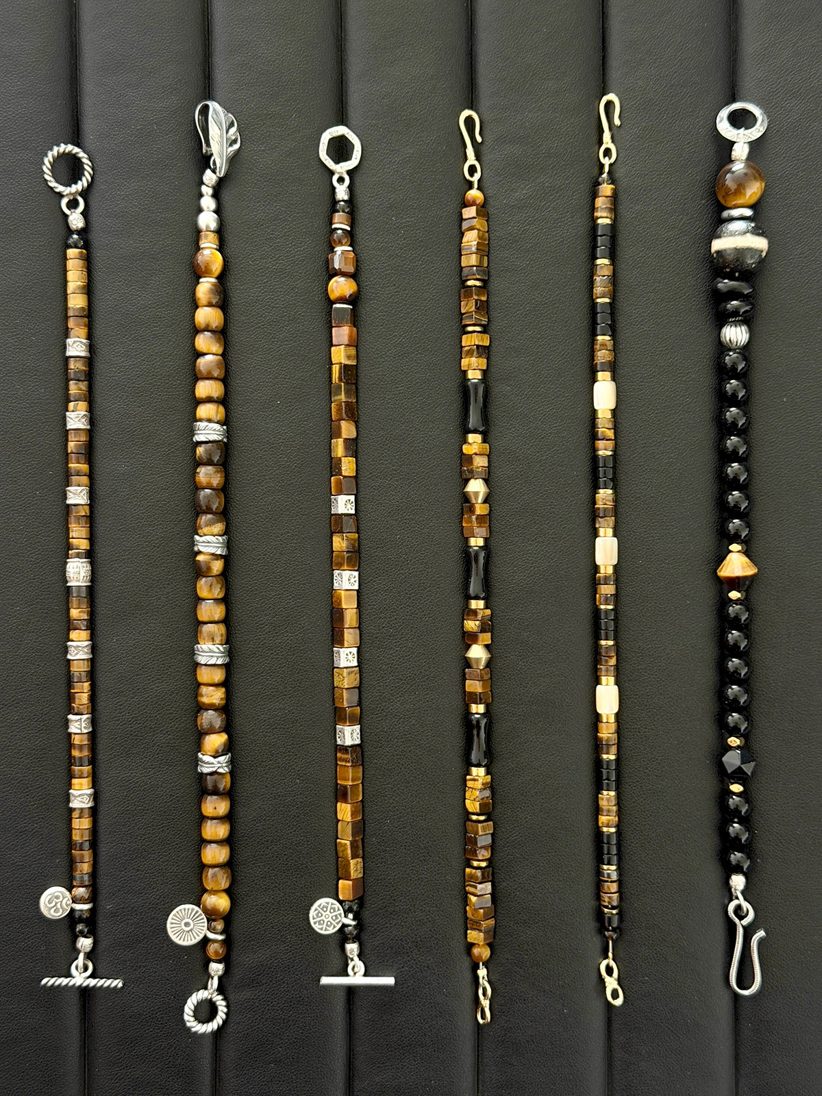 Urban Stoic Series | Black Dominion | Obsidian, Tiger Eye & Silver Bracelet
