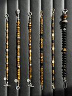 Urban Stoic Series | Black Dominion | Obsidian, Tiger Eye & Silver Bracelet