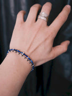 Identity Series | Blue Ascend | Lapis Lazuli & Hammered Silver Bracelet