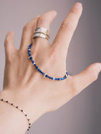 Identity Series | Blue Ascend | Lapis Lazuli & Hammered Silver Bracelet