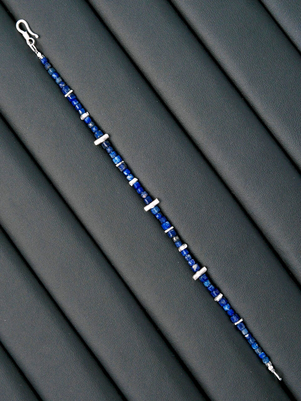 Identity Series | Blue Ascend | Lapis Lazuli & Hammered Silver Bracelet