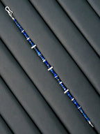 Identity Series | Blue Ascend | Lapis Lazuli & Hammered Silver Bracelet