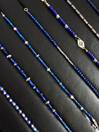 Identity Series | Blue Ascend | Lapis Lazuli & Hammered Silver Bracelet