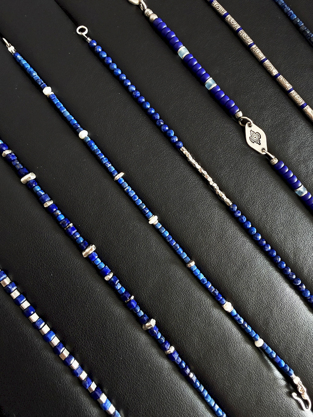 Identity Series | Blue Ascend | Lapis Lazuli & Hammered Silver Bracelet