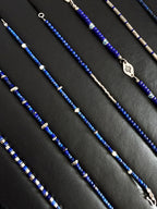 Identity Series | Blue Ascend | Lapis Lazuli & Hammered Silver Bracelet