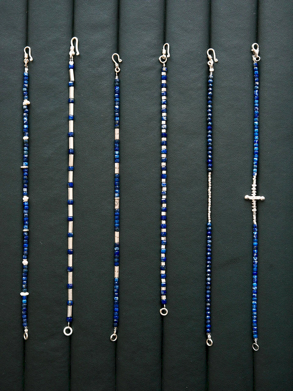 Identity Series | Blue Ascend | Lapis Lazuli & Hammered Silver Bracelet