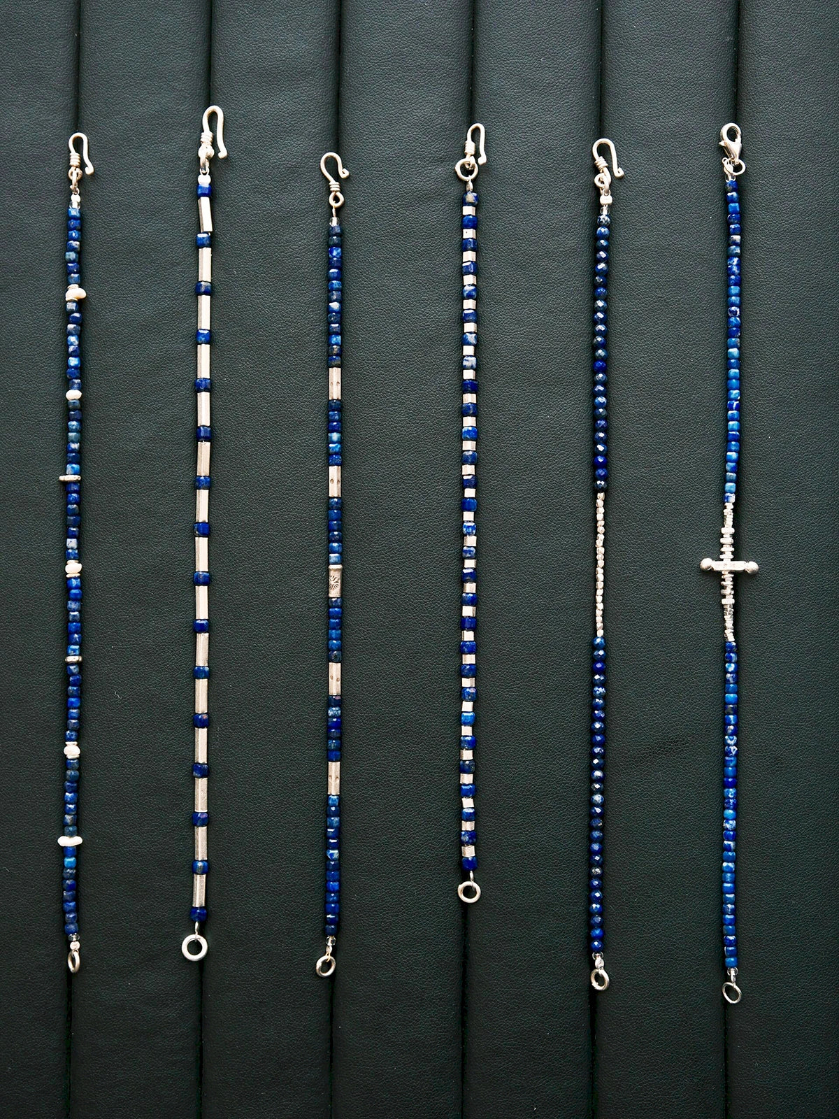 Identity Series | Blue Ascend | Lapis Lazuli & Hammered Silver Bracelet