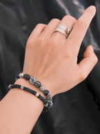 Urban Stoic Series | Grey Orbit | Webbed Jasper-Style Stone & Sterling Silver Bracelet