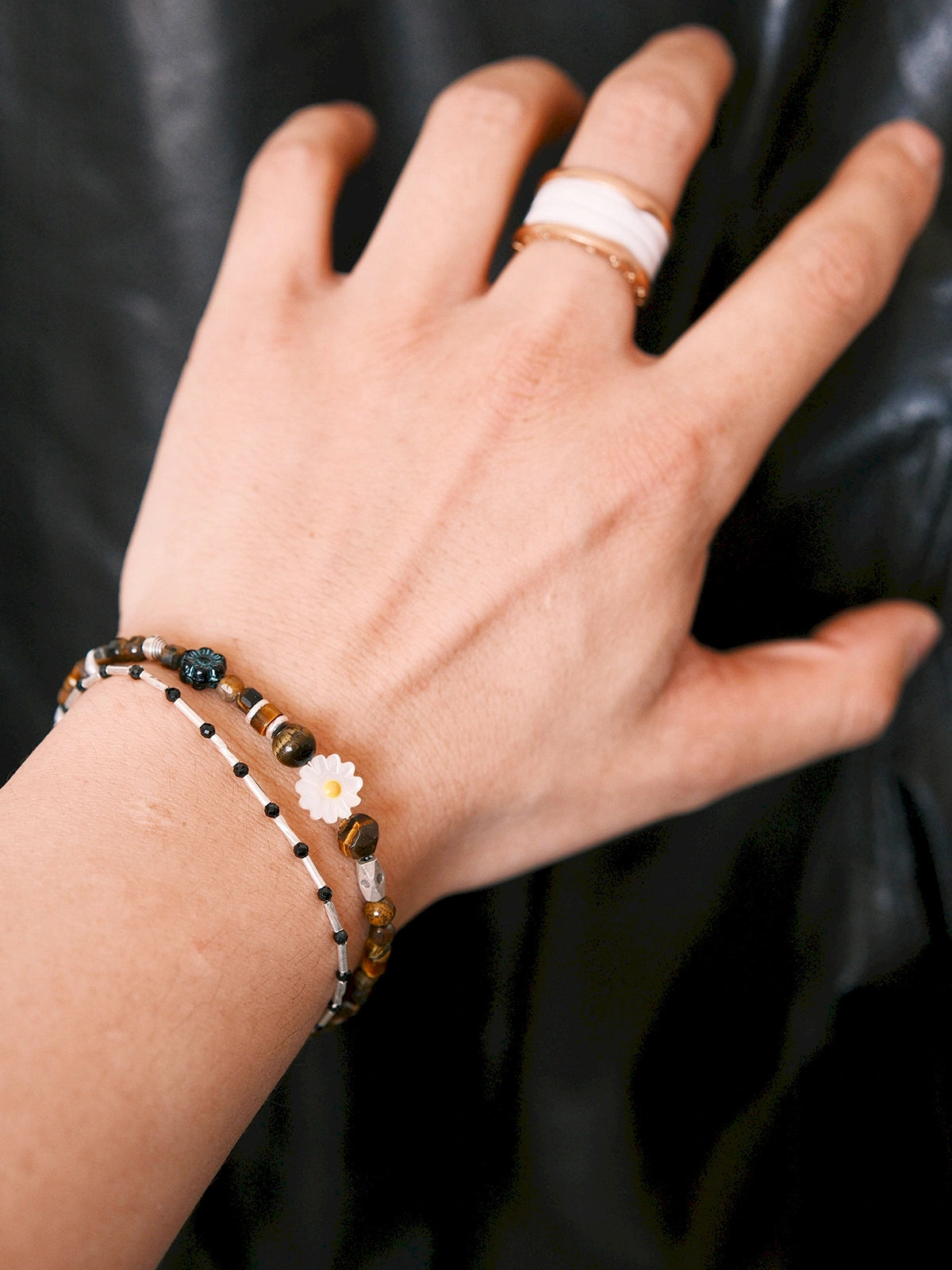 Identity Series | Daisy Youth | Tiger Eye, Mother-of-Pearl & Silver Bracelet