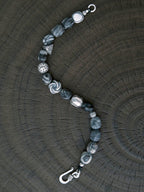 Urban Stoic Series | Grey Orbit | Webbed Jasper-Style Stone & Sterling Silver Bracelet
