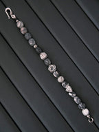 Urban Stoic Series | Grey Orbit | Webbed Jasper-Style Stone & Sterling Silver Bracelet