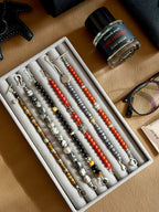 Urban Stoic Series | Grey Orbit | Webbed Jasper-Style Stone & Sterling Silver Bracelet