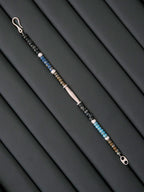 Identity Series | Cyan Wayfarer | Miyuki Colored-Glaze & Hammered Silver Bracelet