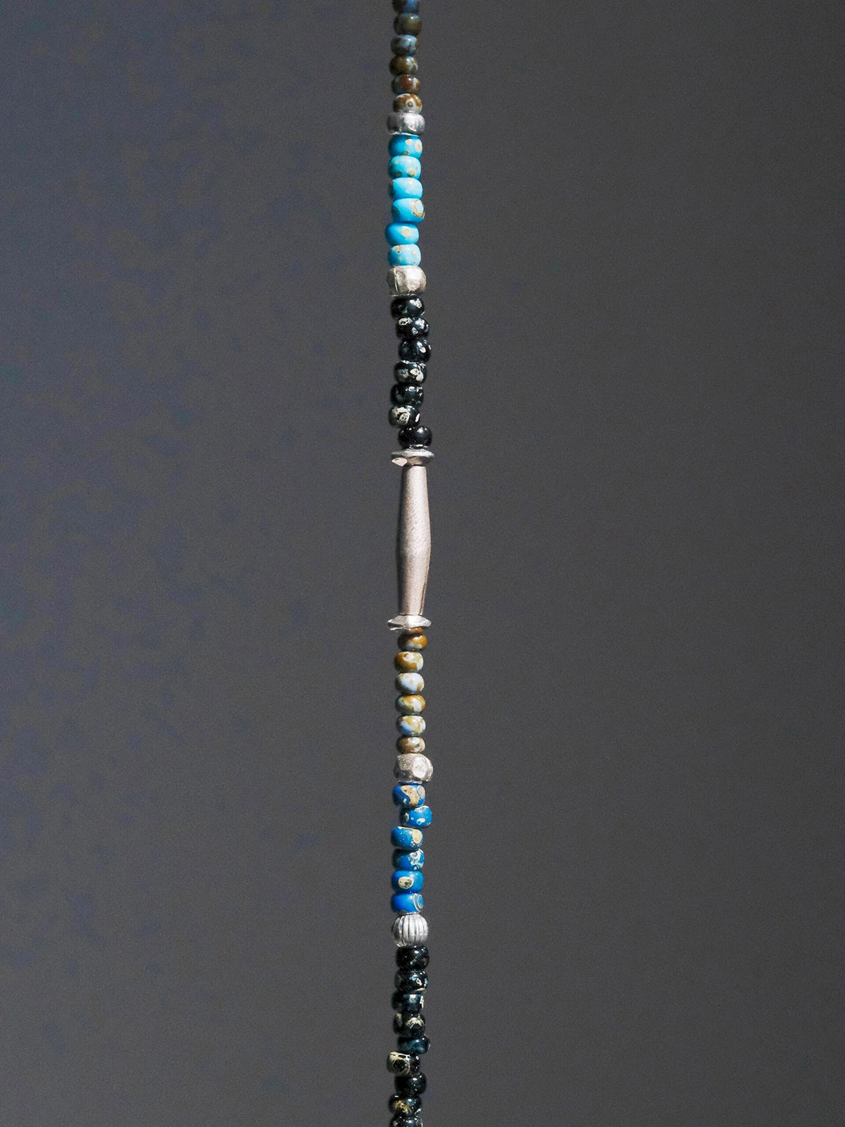 Identity Series | Cyan Wayfarer | Miyuki Colored-Glaze & Hammered Silver Bracelet