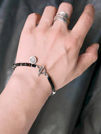 Mineral Soul Series | Black Astra | Golden Obsidian & Hammered Silver Bracelet