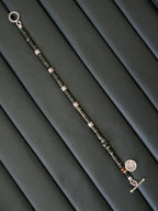Mineral Soul Series | Black Astra | Golden Obsidian & Hammered Silver Bracelet