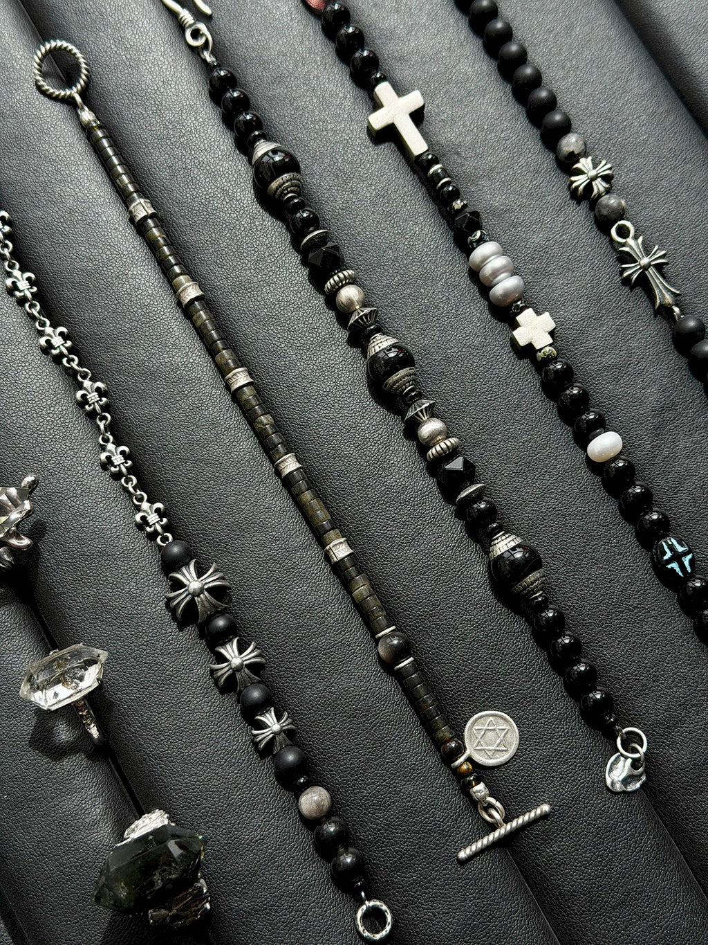 Mineral Soul Series | Black Astra | Golden Obsidian & Hammered Silver Bracelet