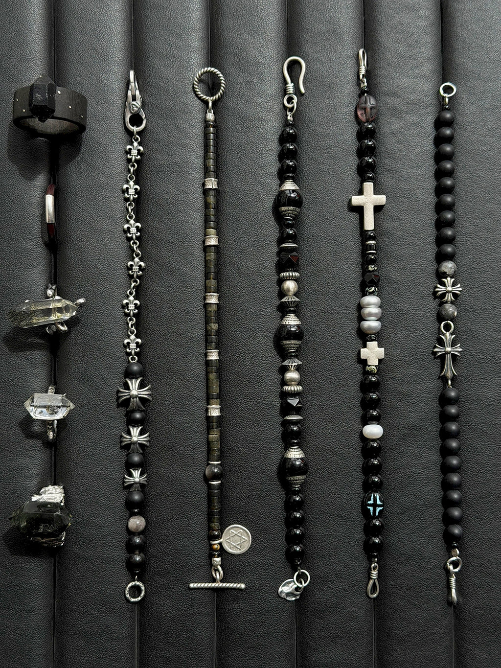 Mineral Soul Series | Black Astra | Golden Obsidian & Hammered Silver Bracelet