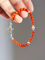 Identity Series | Red Ember | Nanhong Agate & Silver Bracelet