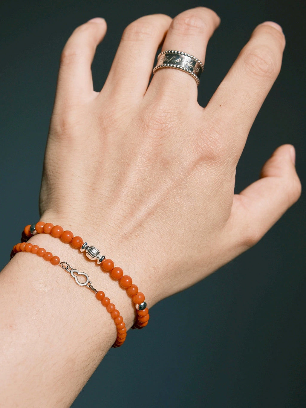 Identity Series | Red Ember | Nanhong Agate & Silver Bracelet