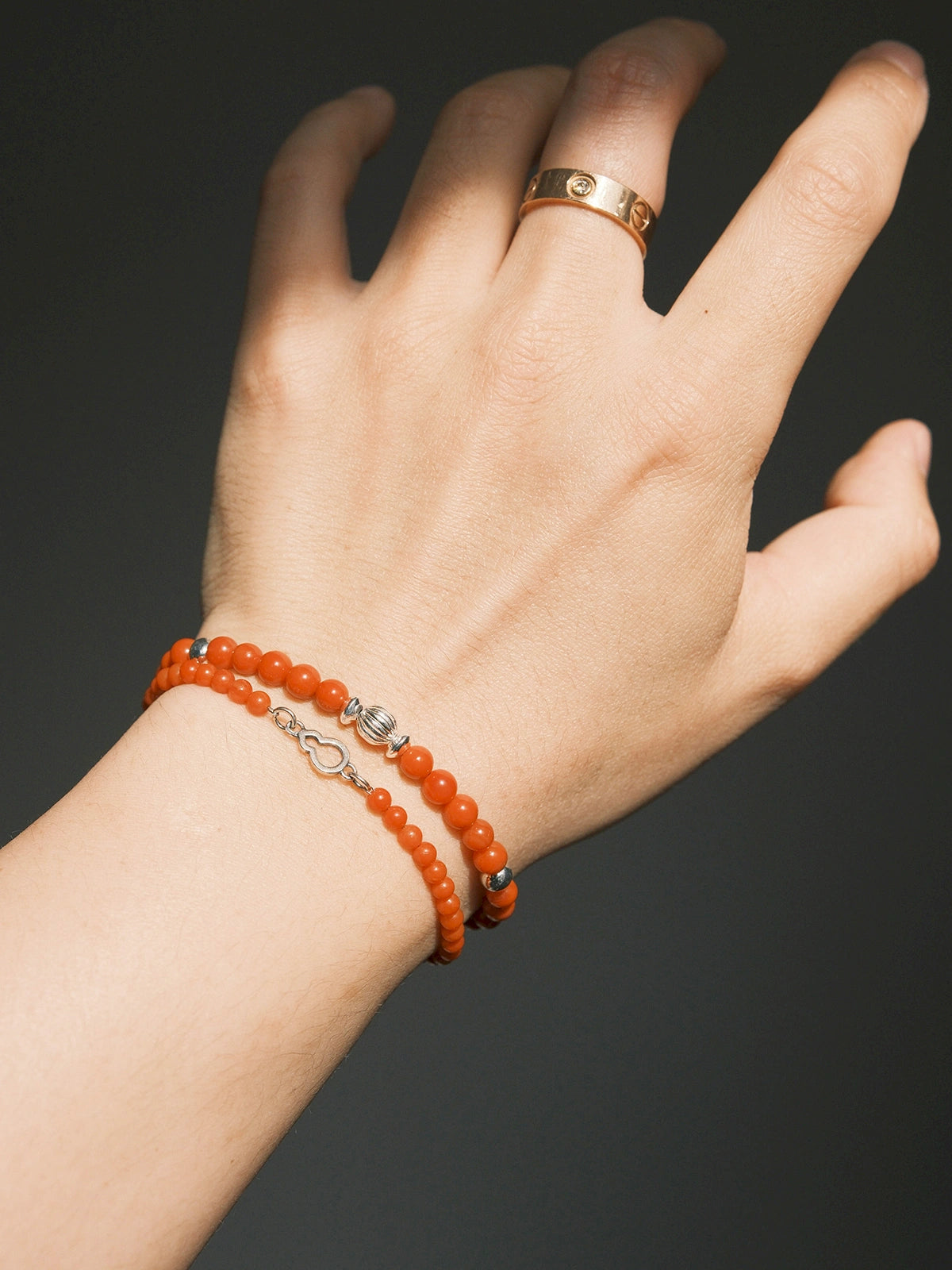 Identity Series | Red Ember | Nanhong Agate & Silver Bracelet