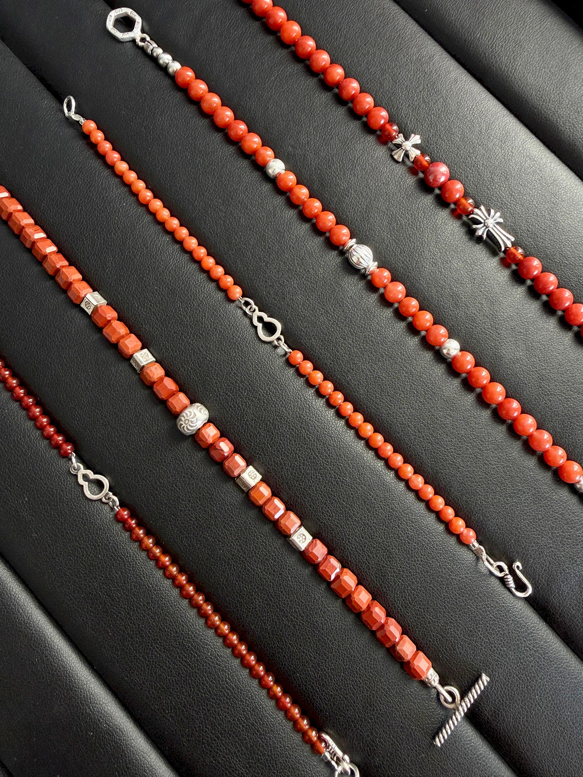Identity Series | Red Ember | Nanhong Agate & Silver Bracelet