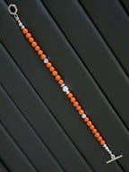 Identity Series | Red Ember | Nanhong Agate & Silver Bracelet