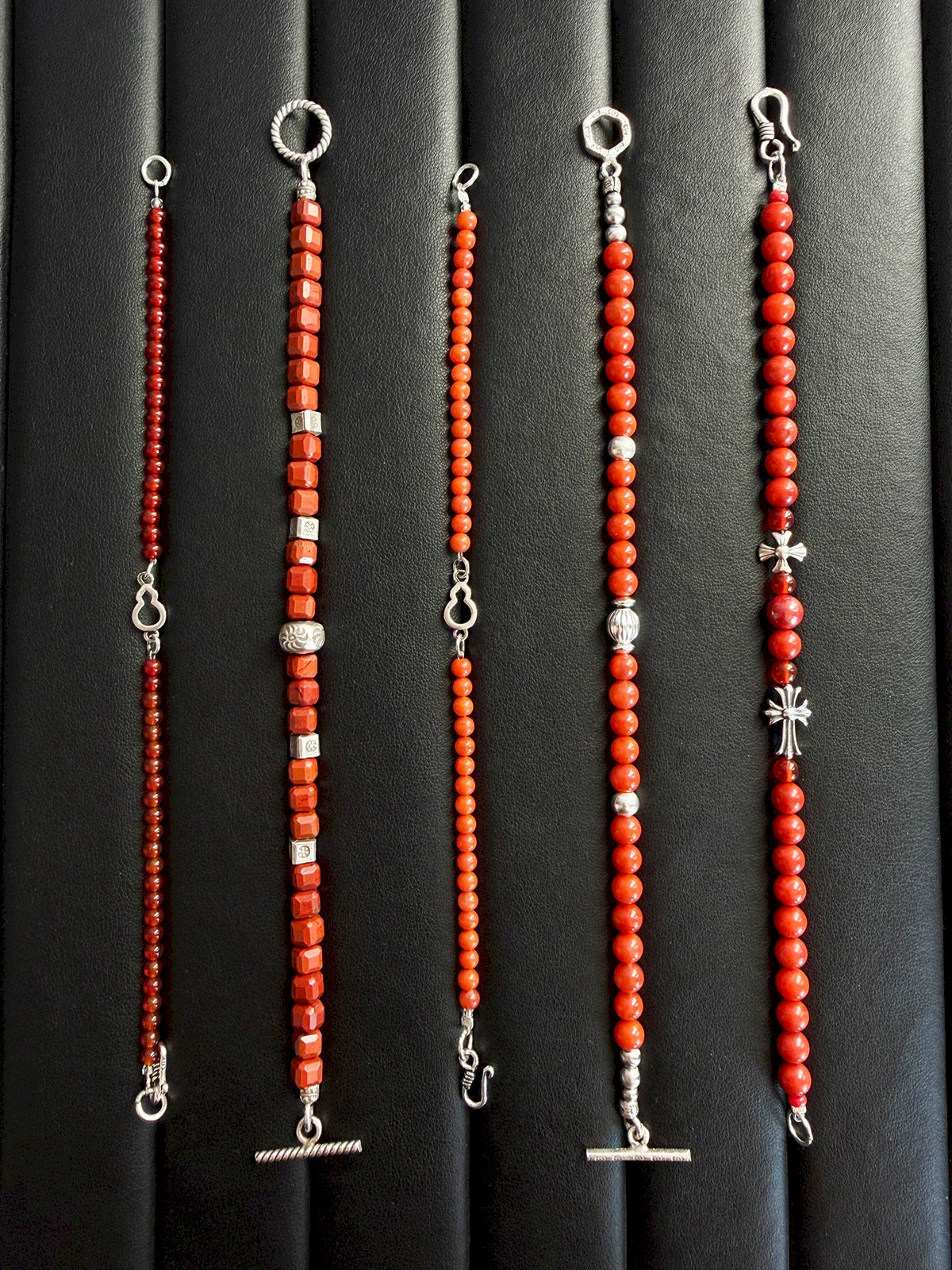Identity Series | Red Ember | Nanhong Agate & Silver Bracelet