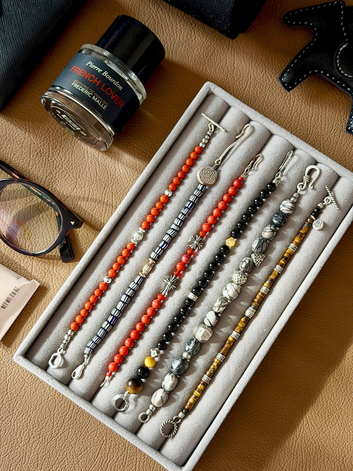 Identity Series | Red Ember | Nanhong Agate & Silver Bracelet