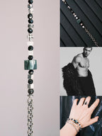 Urban Stoic Series | Dark Monolith | Seraphinite, Obsidian & Silver Bracelet