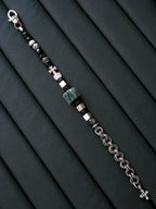 Urban Stoic Series | Dark Monolith | Seraphinite, Obsidian & Silver Bracelet