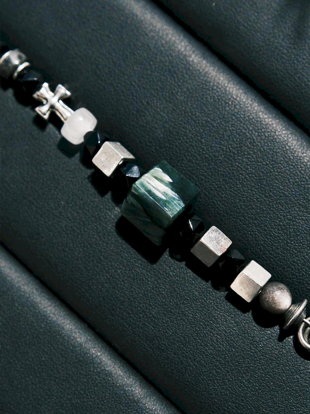 Urban Stoic Series | Dark Monolith | Seraphinite, Obsidian & Silver Bracelet