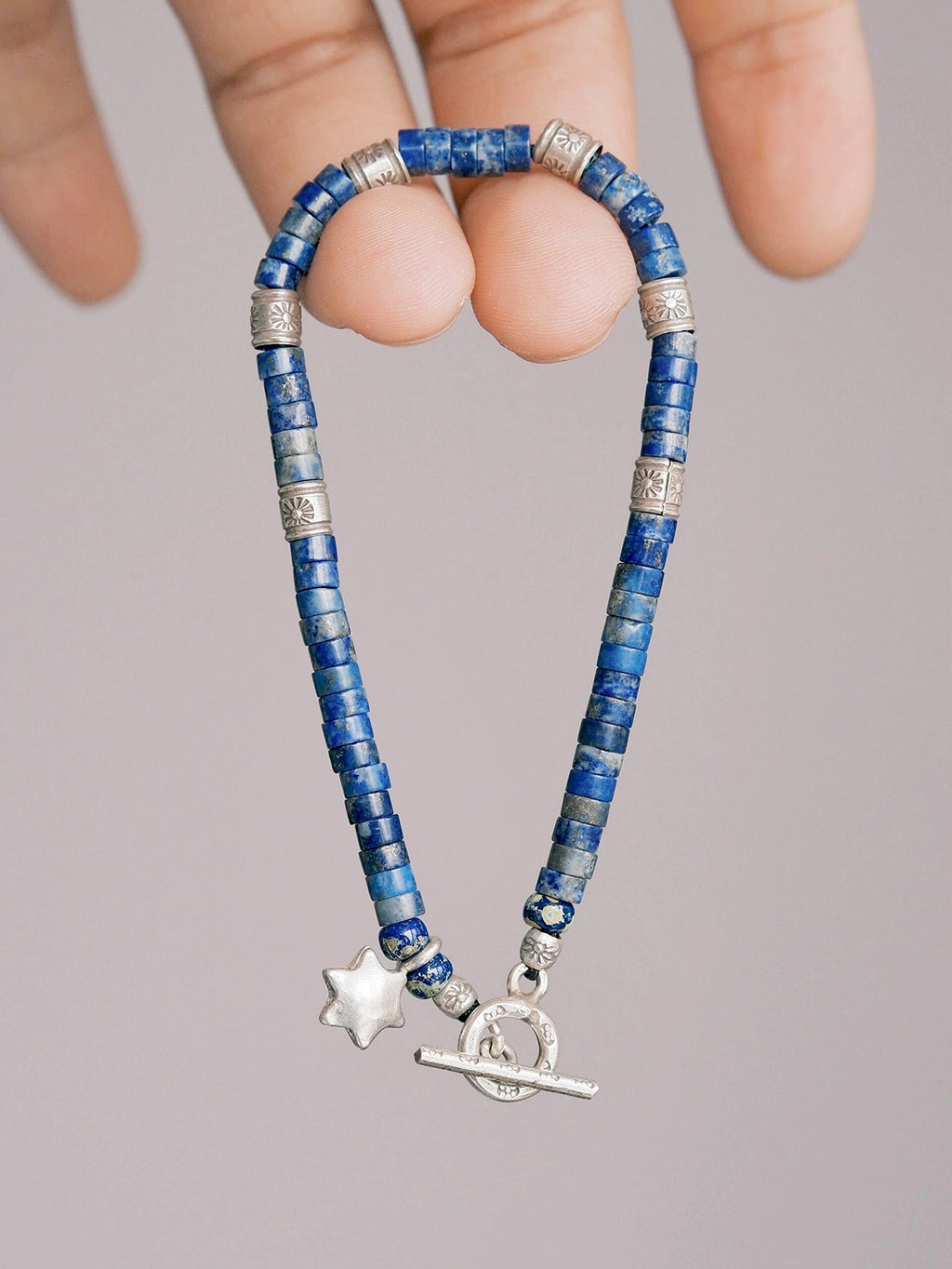 Identity Series | Blue Wayfinder | Lapis Lazuli, Fine Silver & Miyuki Bracelet