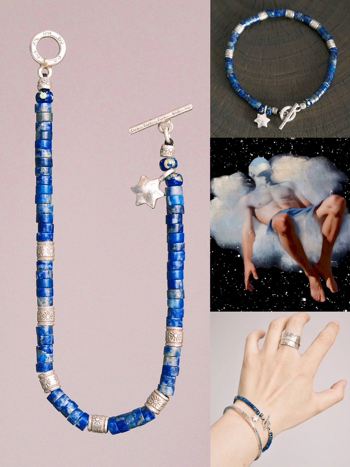 Identity Series | Blue Wayfinder | Lapis Lazuli, Fine Silver & Miyuki Bracelet