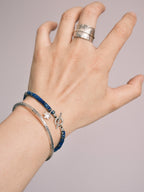 Identity Series | Blue Wayfinder | Lapis Lazuli, Fine Silver & Miyuki Bracelet