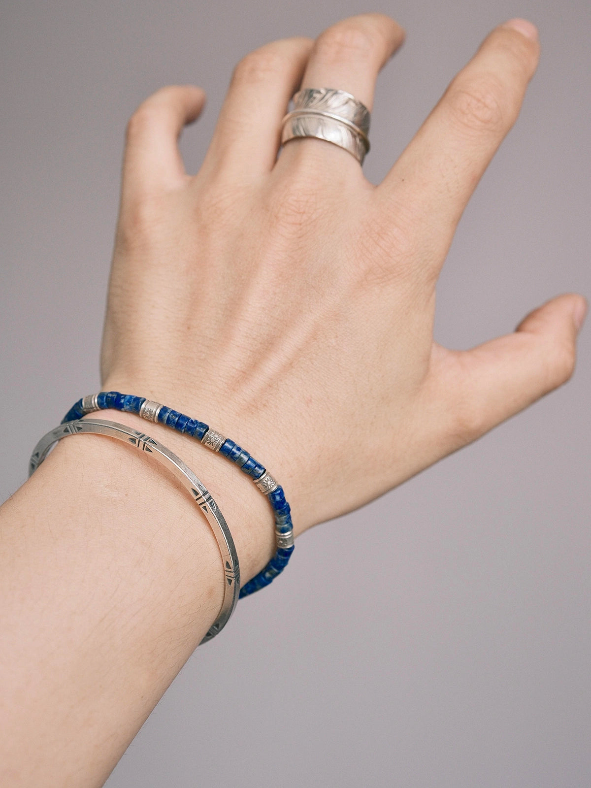 Identity Series | Blue Wayfinder | Lapis Lazuli, Fine Silver & Miyuki Bracelet