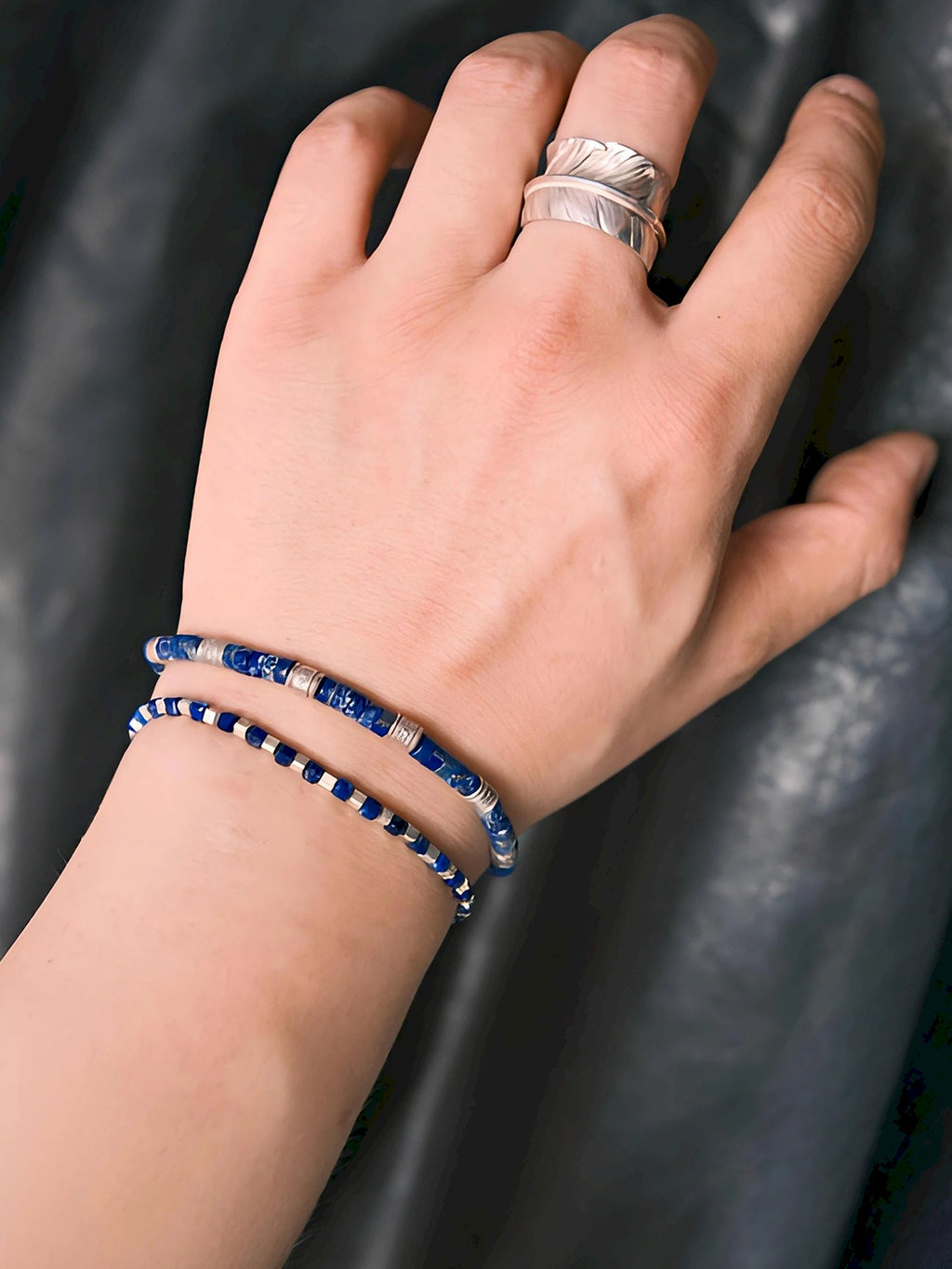 Identity Series | Blue Wayfinder | Lapis Lazuli, Fine Silver & Miyuki Bracelet