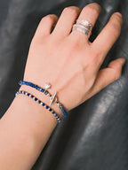 Identity Series | Blue Wayfinder | Lapis Lazuli, Fine Silver & Miyuki Bracelet