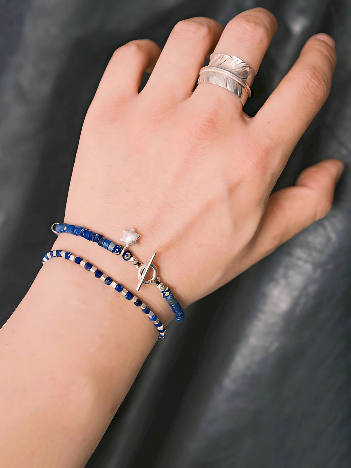 Identity Series | Blue Wayfinder | Lapis Lazuli, Fine Silver & Miyuki Bracelet