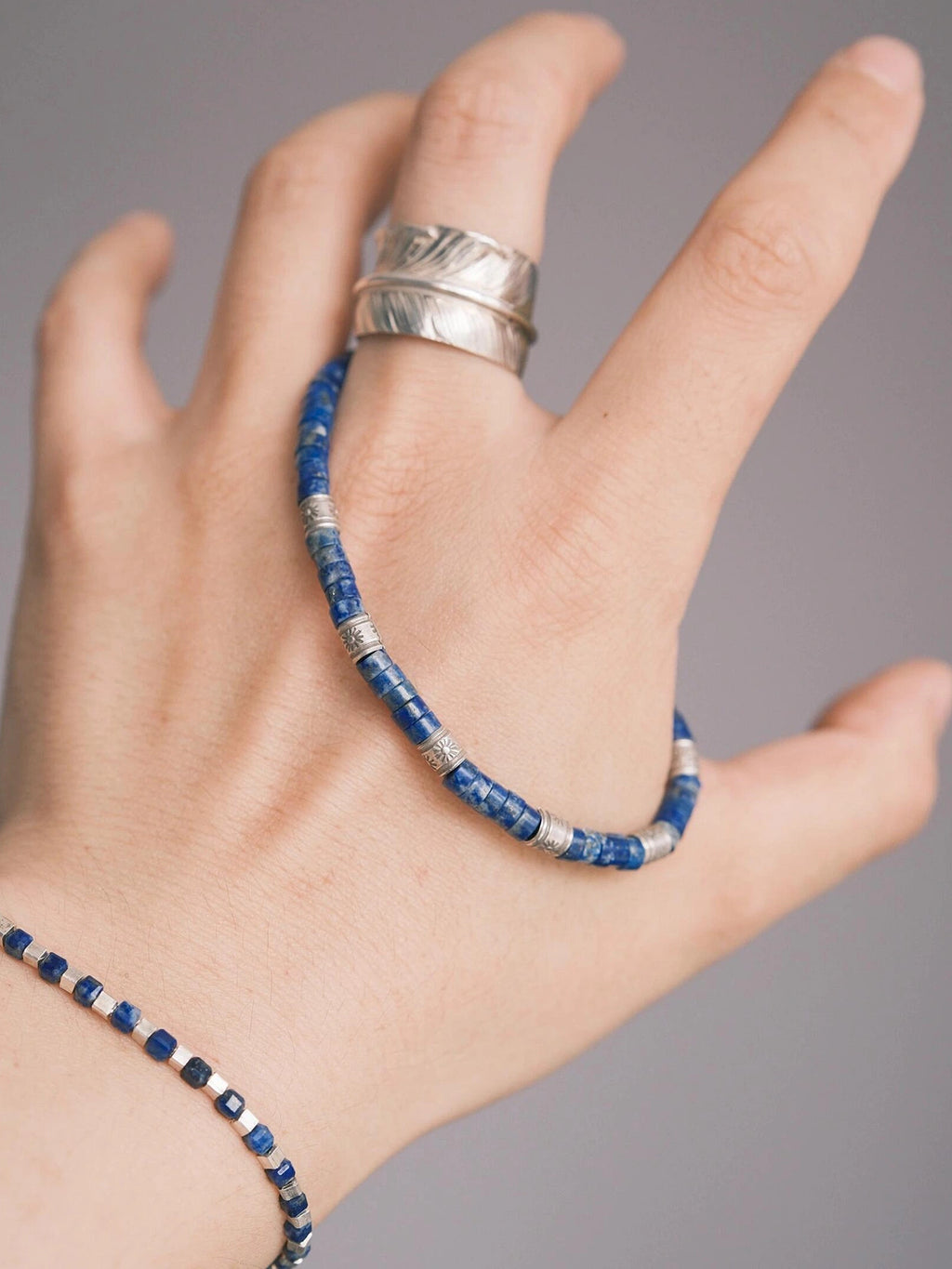 Identity Series | Blue Wayfinder | Lapis Lazuli, Fine Silver & Miyuki Bracelet