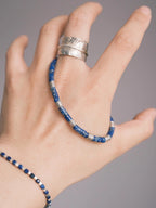 Identity Series | Blue Wayfinder | Lapis Lazuli, Fine Silver & Miyuki Bracelet