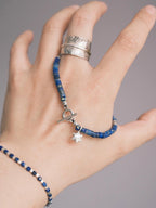 Identity Series | Blue Wayfinder | Lapis Lazuli, Fine Silver & Miyuki Bracelet
